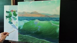 Как рисовать море,как рисовать большую волну пену и брызги,море маслом #2 |how to draw sea #art