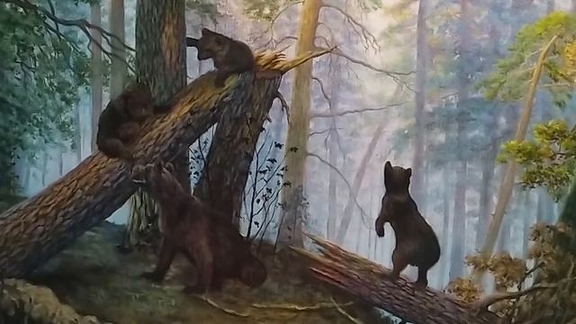 Пишем картину по мотивам И. Шишкина "Утро в сосновом лесу"часть 4 финальная смотреть онлайн