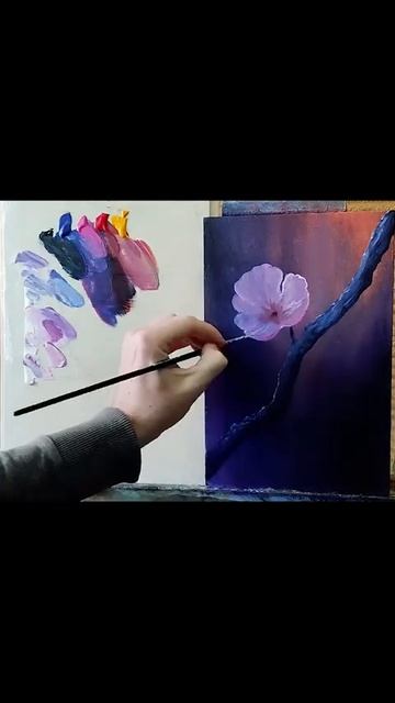 Рисуем цветы сакуры акрилом #shorts #short #art #живопись #урокирисования смотреть онлайн