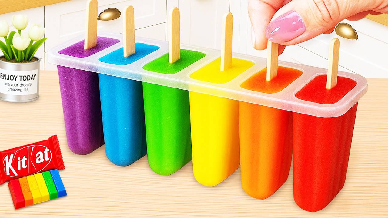 Мультики для малышей 🐙🔥Вкусный Рецепт мини-эскимо в виде радуги 🍭🌈 Мультики для детей смотреть онлайн