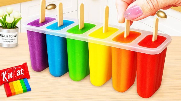 Мультики для малышей 🐙🔥Вкусный Рецепт мини-эскимо в виде радуги 🍭🌈 Мультики для детей