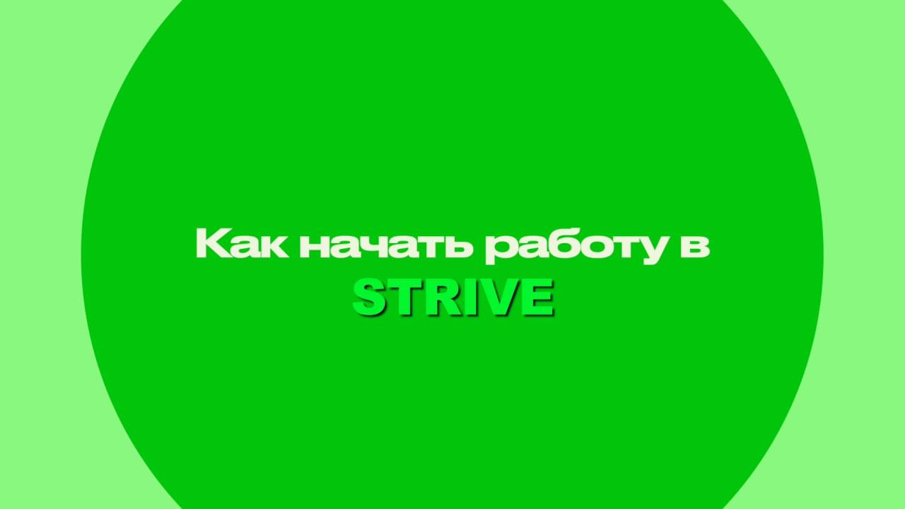 Как начать работу в Strive? смотреть онлайн