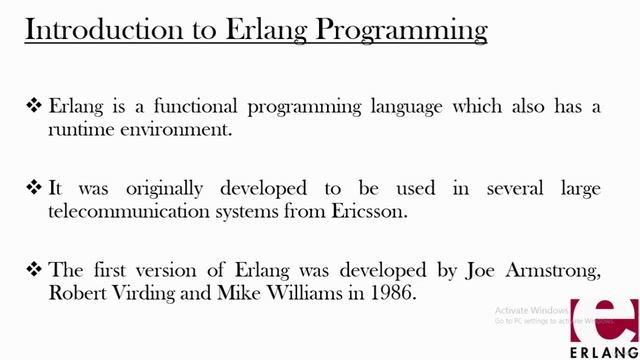 2 - Introduction to the Erlang Programming Language