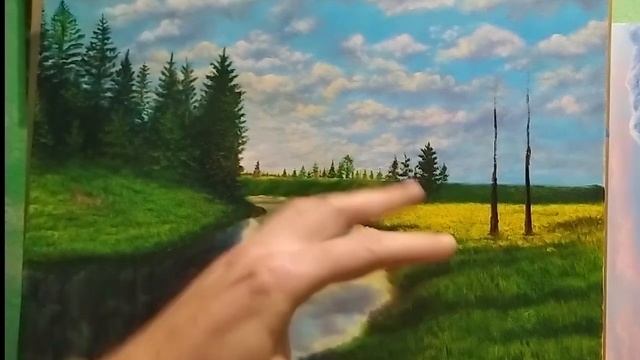 Как рисовать тонкую траву кистью и мастихином!как нарисовать яркий летний пейзаж смотреть онлайн