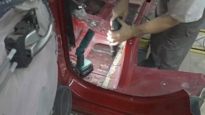 Киа Рио. Распил опять не получился. Body repair after an accident.