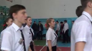 10 класс. Смотр строевой песни. 2016год