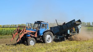 Уборка картофеля. Трактор МТЗ-82, комбайн ANNA Z644 и ГАЗ-53.