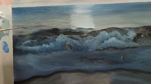 Как рисовать море на контрастах|рисуем море,волны,камни|how to draw sea #art #море