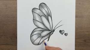 Как нарисовать бабочку карандашом  - Простой пошаговый урок