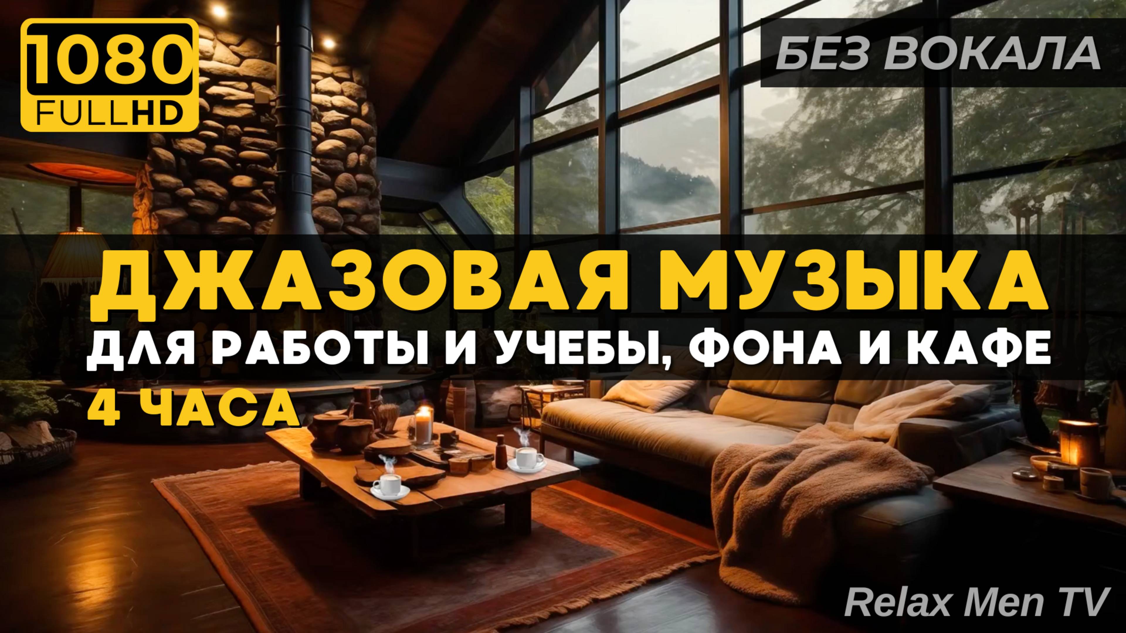 🎷Спокойные джазовая музыка под потрескивание камина в дождливых дней и уютных вечеров