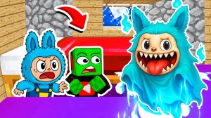 ПРЯЧУСЬ ПОД КРОВАТЬЮ от ПРИЗРАКА ЛАБУБУ в МАЙНКРАФТ