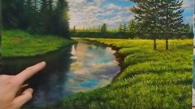 Как рисовать отражение в воде маслом|как нарисовать отражение в реке|How to Paint Reflections смотреть онлайн