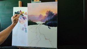 Учимся рисовать закат для начинающих за один сеанс|как рисовать закат #какнарисовать #painting