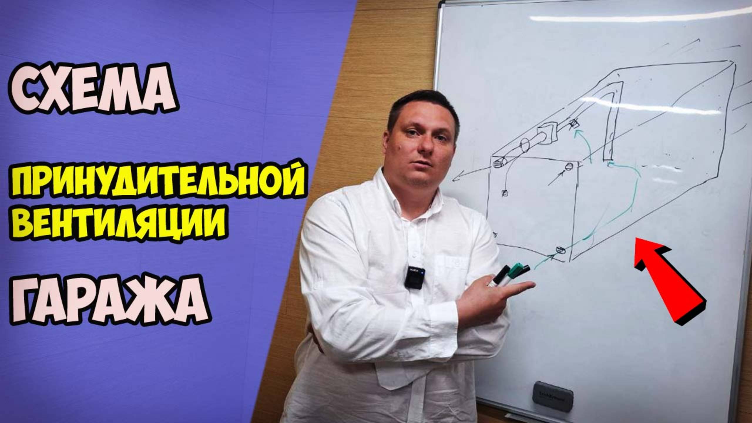Схема вентиляции гаража с вентилятором. Стены будут сухие и машина не будет гнить.