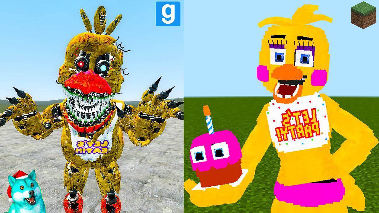 Майнкрафт против чика фнаф 9 аниматроников в гаррис мод! fnaf garry's mod смотреть онлайн