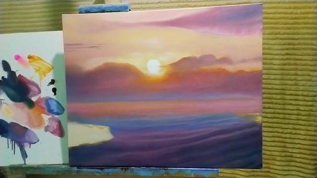 Простой прием как нарисовать парусник и закат|как легко нарисовать море морской пейзаж #уроки #art смотреть онлайн