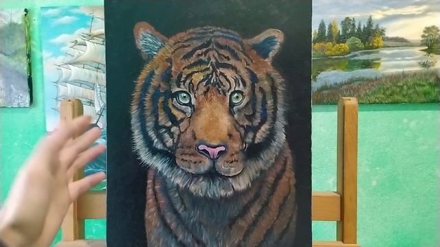 Как нарисовать тигра реалистично|How to draw a tiger realistic|тигр маслом смотреть онлайн