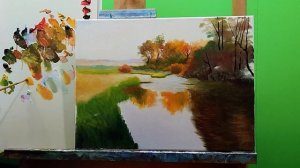 Осенний пейзаж для начинающих |подробно разбираем замесы цвета |полное видео мастер класс #art