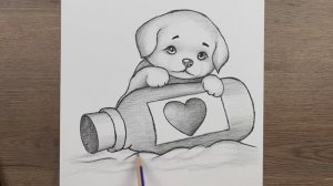 Как нарисовать милую собаку карандашом шаг за шагом