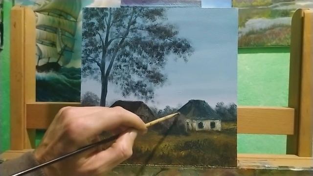 Как нарисовать осенний пейзаж|как нарисовать осень маслом art смотреть онлайн