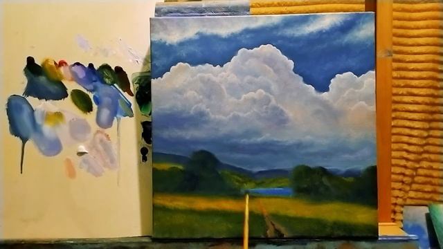 Полное видео как нарисовать объемные реалистичные облака|Пишем кучевые облака #art #урокирисования смотреть онлайн