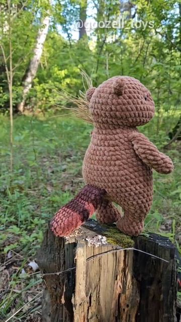 Вязаный Бобрёнок крючком по схеме @goozell_toys. Мастер-класс "Бобрёнок и Нутрия" смотреть онлайн