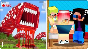 😳 ЗАСНЯЛИ ПОЕЗД ПОЖИРАТЕЛЬ  на СКРЫТЫЕ КАМЕРЫ в МАЙНКРАФТ! НУБИК ШЕДИ ЛЕСКА THE DEATH EATER TRAIN