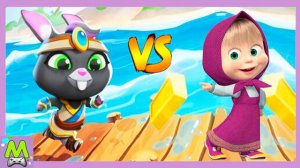 Говорящий Том против Маши и Медведя.Игры Догонялки на Весь Экран