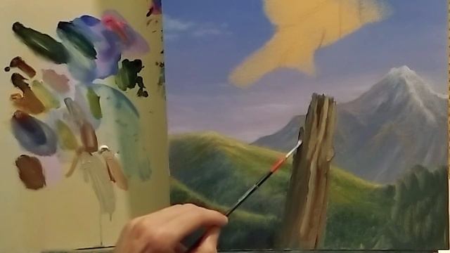 Как нарисовать орла на фоне гор|как рисовать перья|горный пейзаж маслом #живопись смотреть онлайн
