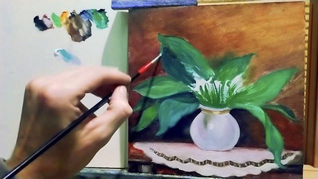 Как рисовать ландыши в вазе поэтапно|видео с комментариями смотреть онлайн