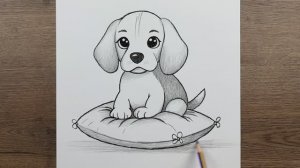 Как нарисовать красивую собаку карандашом шаг за шагом