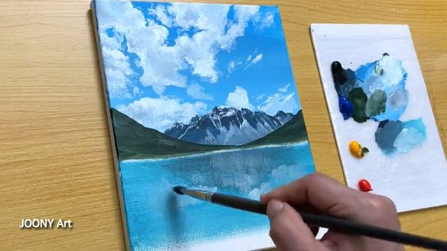 Потрясающий пейзаж акрилом смотреть онлайн