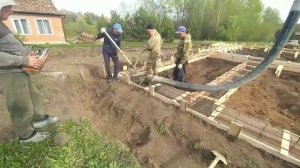 Заливка фундамента