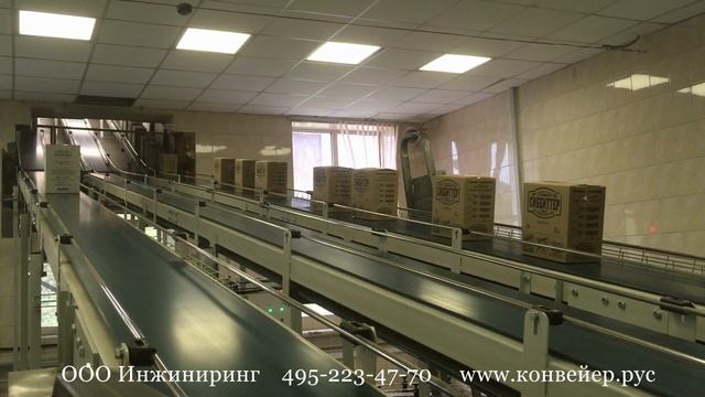 Конвейерная система для перемещения готовой продукции на склад