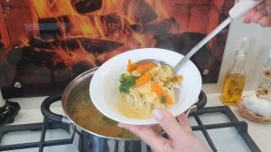 🍲Суп-лапша из домашнего петушка.🧅