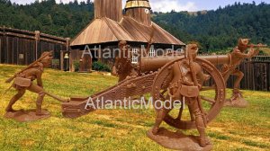 солдатики Plastic Platoon Британское орудие с расчетом 1775 - 1783 год.