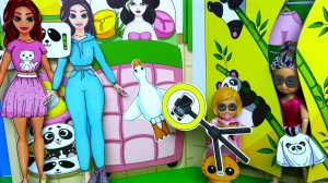 РУМ ТУР В ПАНДА🐼 СТИЛЕ! НОВЫЙ ДОМИК🏡 бумажной куклы ДОМИКИС куклы БАРБИ и ЛОЛ обзор ДАРИНЕЛКАТВ