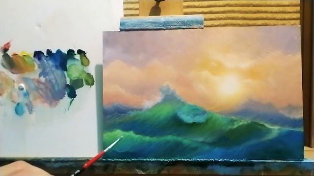 Море маслом по мотивам Айвазовского|как рисовать прозрачные волны|море Айвазовского 9 вал смотреть онлайн