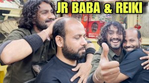 Reiki Master taking cosmic head massage from Jr baba Sen