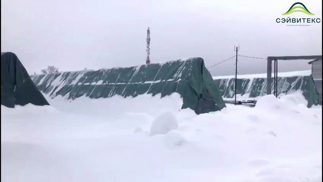 Флис для сена укрывной Сэйвитекс, хранение зимой под снегом, пример