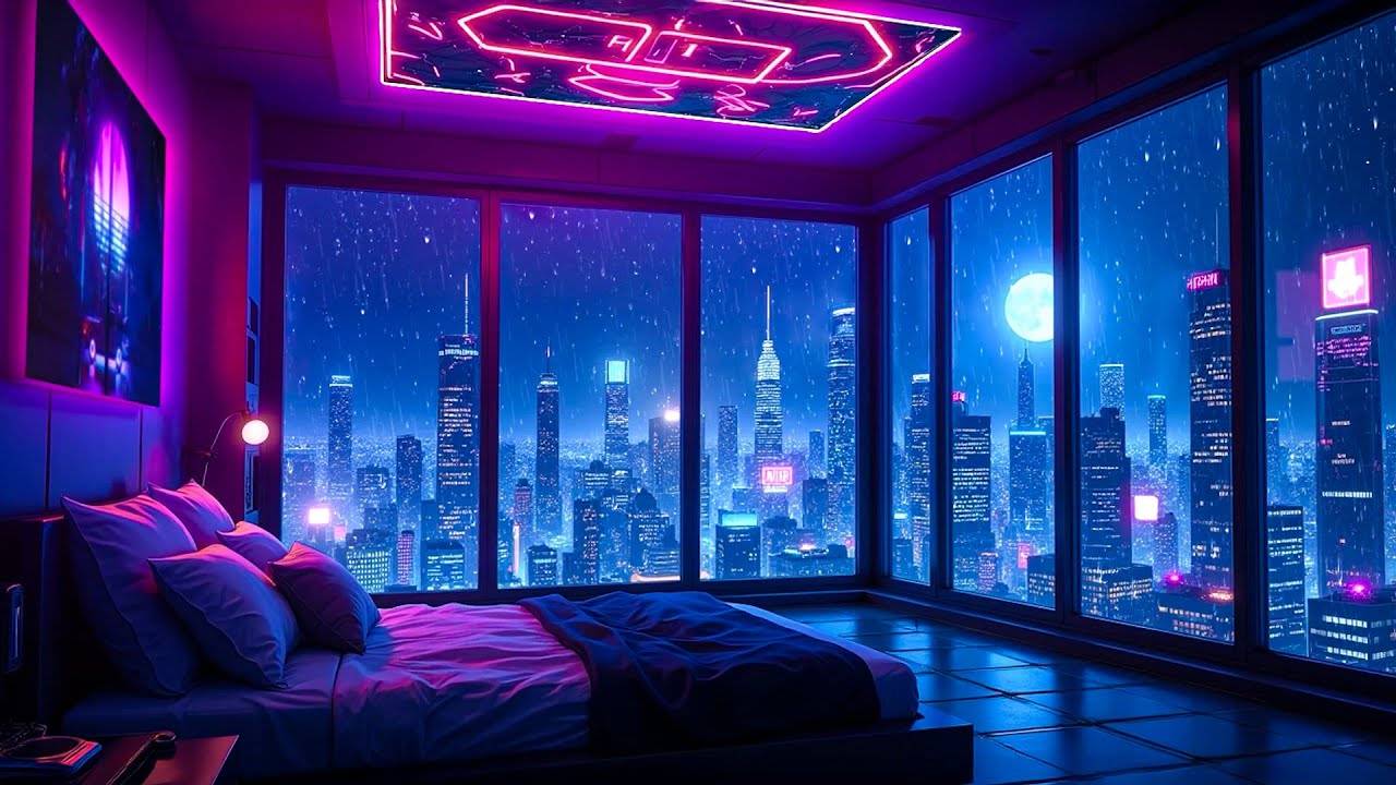 Infinity Pool Above A Rainy City 🌆 Lofi Hip Hop Beats 🥼 Lofi Rain Playlist смотреть онлайн