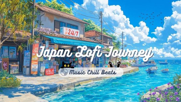 Japan Coastal Lofi Journey  🌊 Study Chill Beats with Ocean Sounds, Convenience Store Lofi Chill