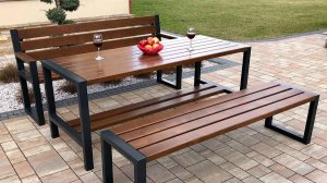 Подборка садовых столов из профильной трубы