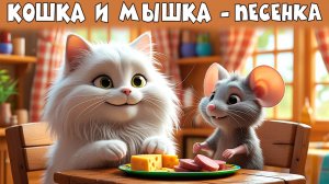 🎵 Песенка «Кошка и мышка» 🐭🐱 поучительная история для детей | Весёлый мультфильм в 3D