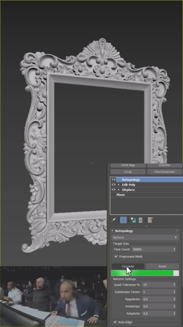 Displace и Retopology - модификаторы 3Ds MAX