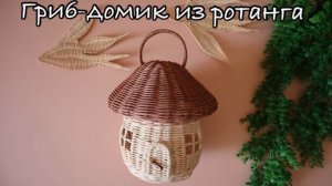 🌱Плетем волшебный гриб-домик из ротанга! Часть вторая: дверь и шляпка 🌱
