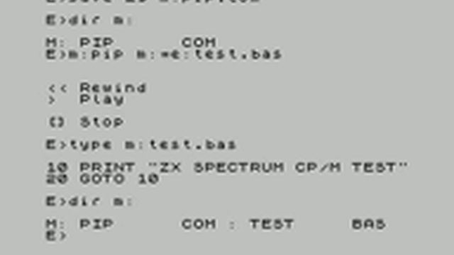 CP/M For ZX Spectrum +2A - Cassette Loading - RAM Disk - BIOS Based On Classic BASIC48 - FUSE Emul.