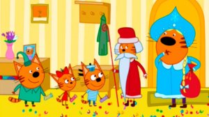 ТРИ КОТА - пазл Дед Мороз и Снегурочка - Игровой мультик для детей