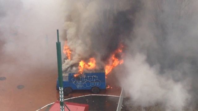 Калининград, пожар, 05.04.2015, горит грузовик.