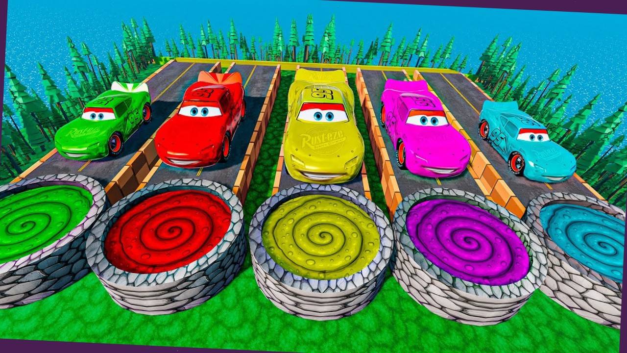 Мультики про машинки для детей. Мэтр и Молния Маккуин против автомобилей Pixar. Мультики для малышей смотреть онлайн
